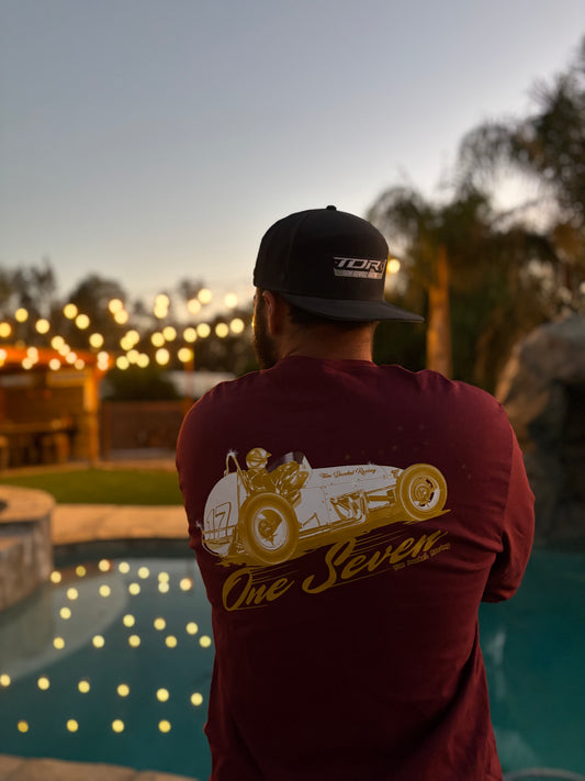 "One Seven" Vintage - Short Sleeve Tee - MAROON