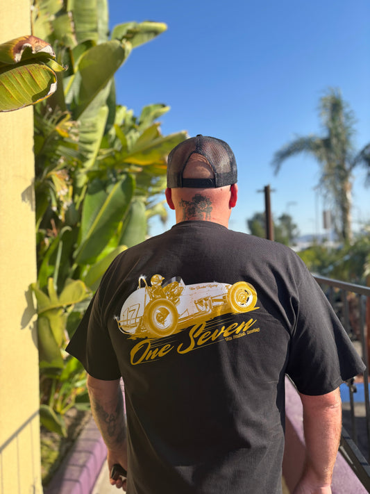 "One Seven" Vintage - Short Sleeve Tee - BLACK