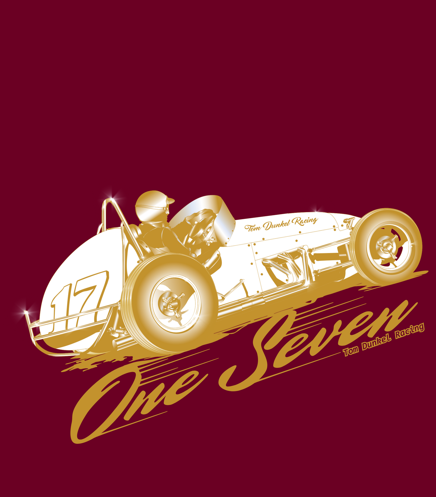 "One Seven" Vintage - Short Sleeve Tee - MAROON